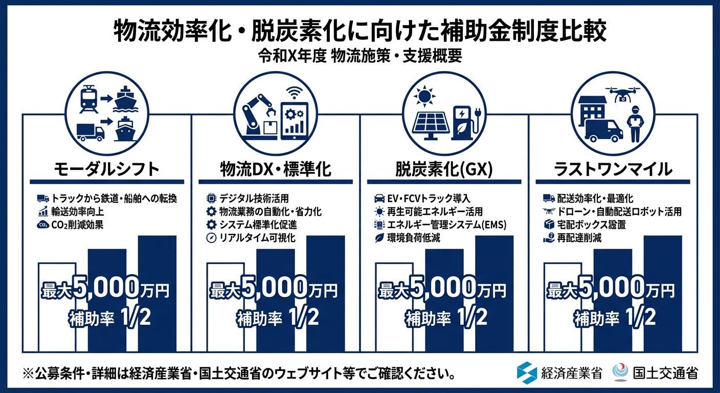 AI図解: 支援分野別の補助上限・補助率の比較表