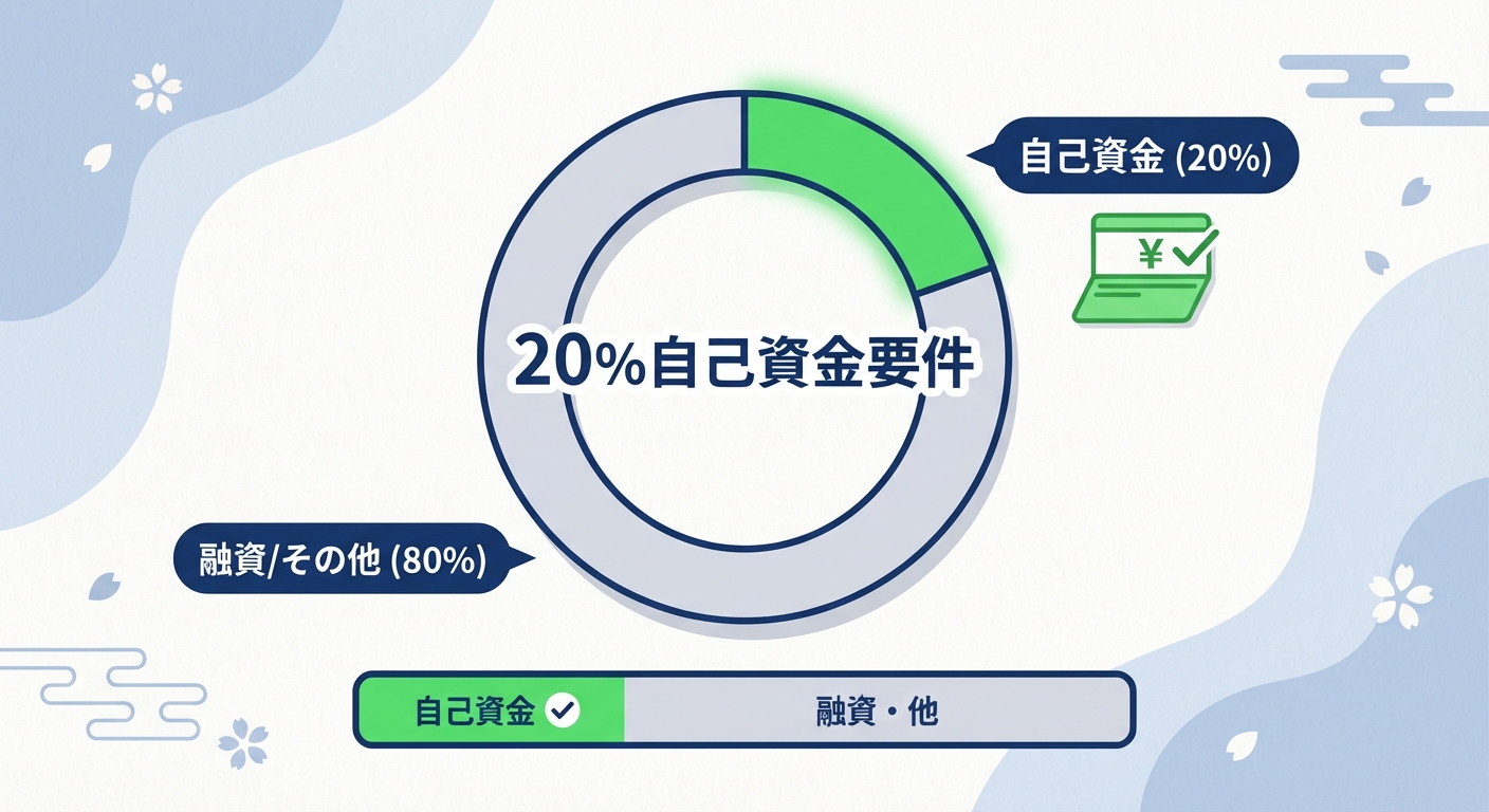 AI図解: 総投資額における自己資金20%の要件シミュレーション