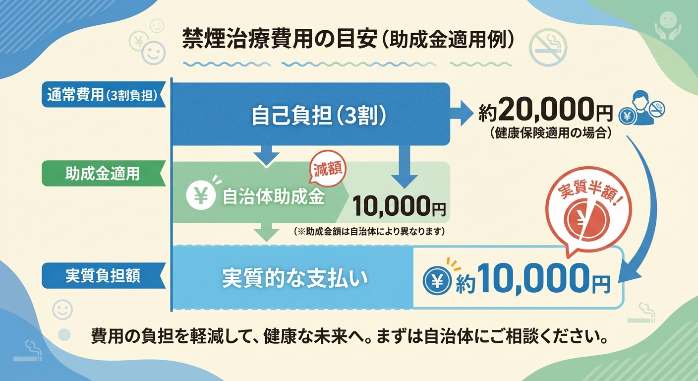 AI図解: 禁煙外来の費用負担シミュレーション
