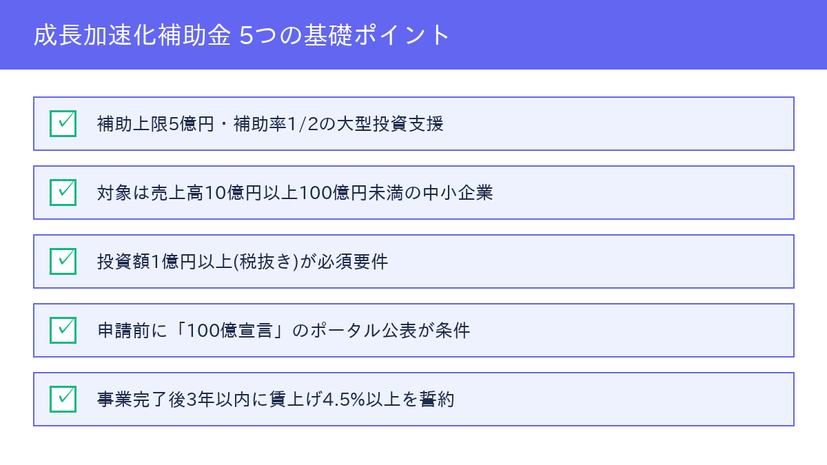 成長加速化補助金の基礎ポイント