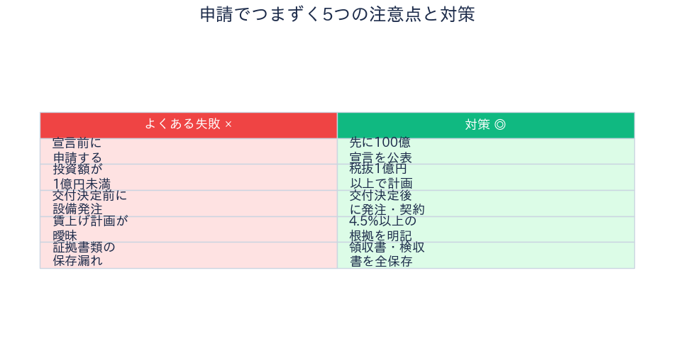 申請でつまずく注意点と対策