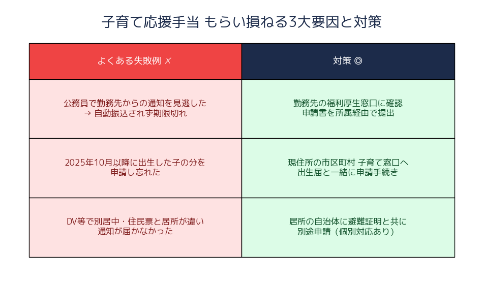 もらい損ねる3大要因と対策