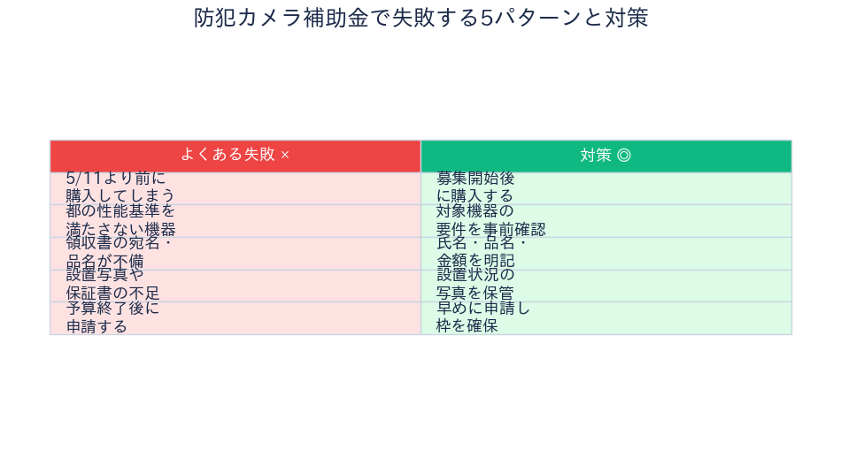 杉並区防犯機器補助 失敗と対策