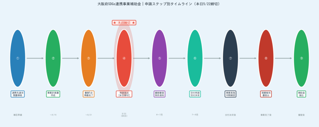 大阪府SDGs連携事業補助金申請ガイド - 申請ステップ別タイムライン