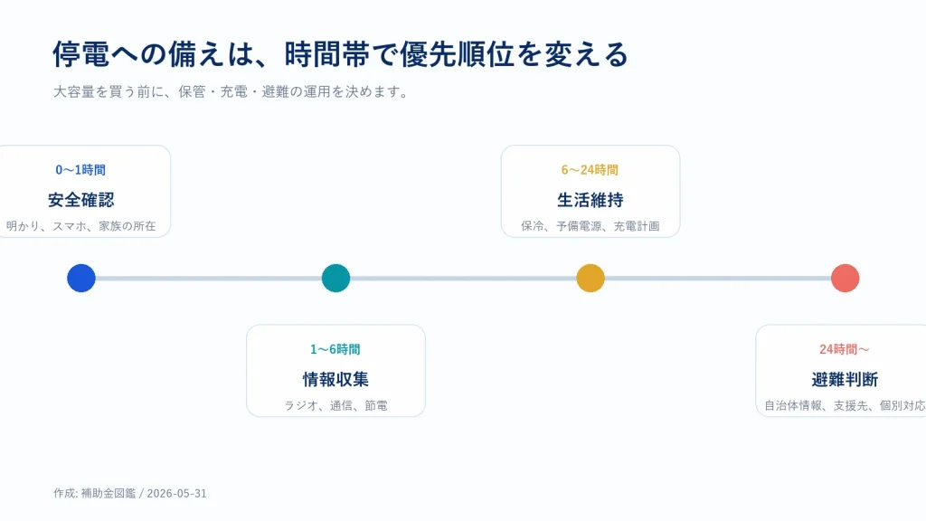 停電から24時間以降までの優先順位を示した図