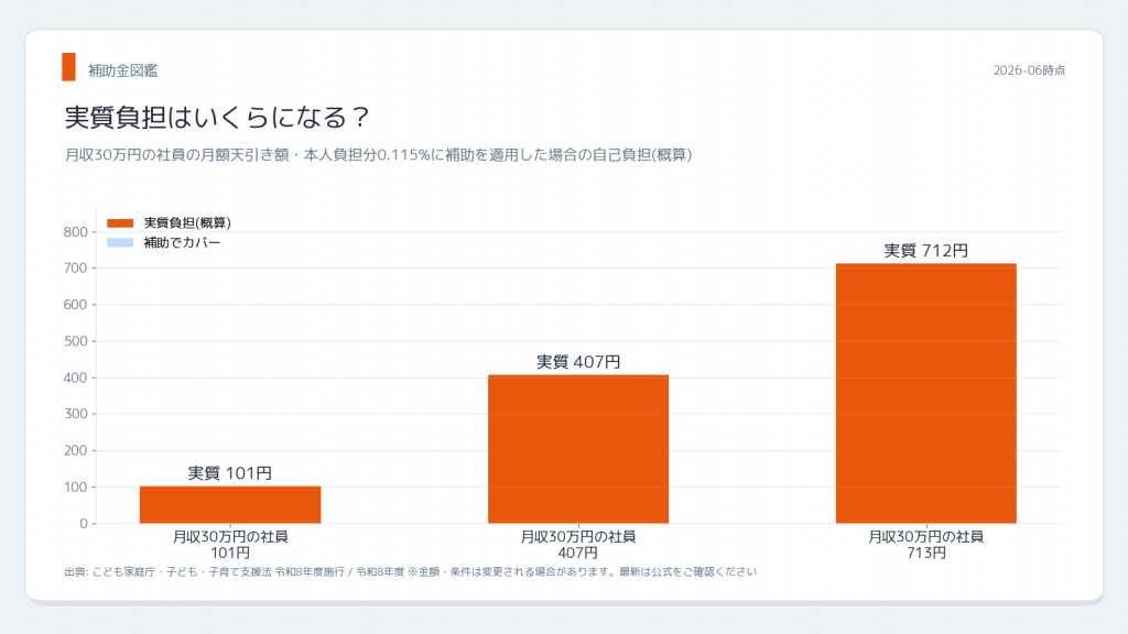 こども家庭庁 子ども・子育て支援金 月額天引き実質負担シミュレーション