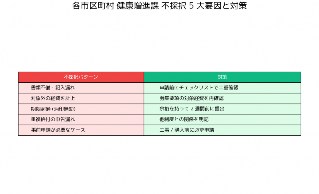 失敗vs対策の対比表