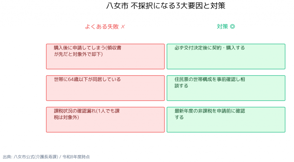 八女市高齢者世帯エアコン設置助成事業 不採択の要因と対策
