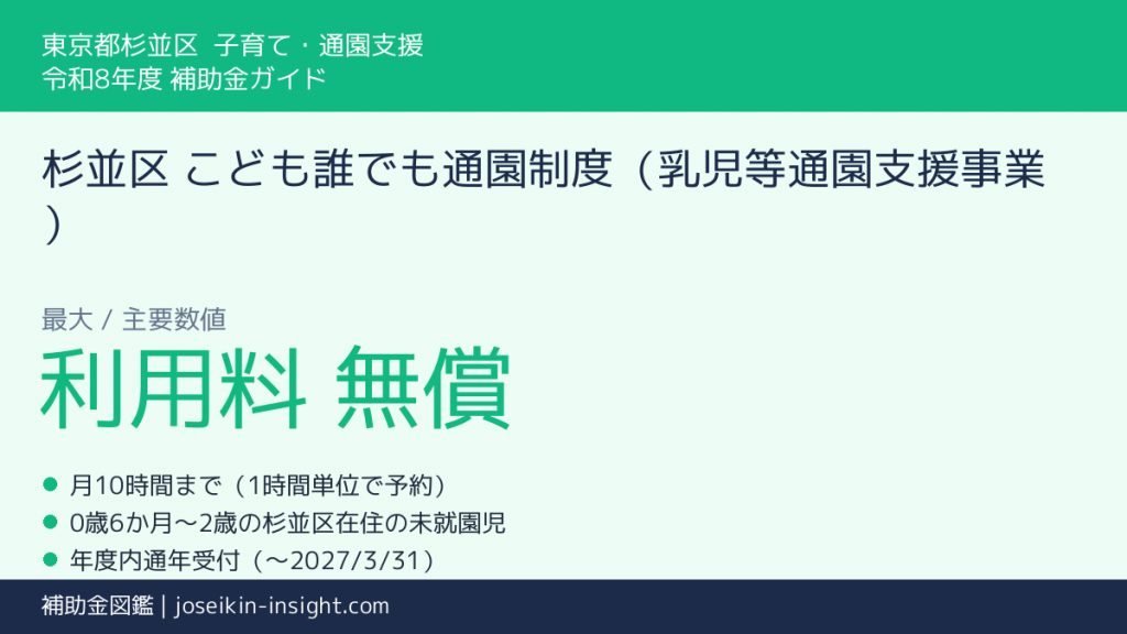 杉並区 こども誰でも通園制度 制度概要 アイキャッチ