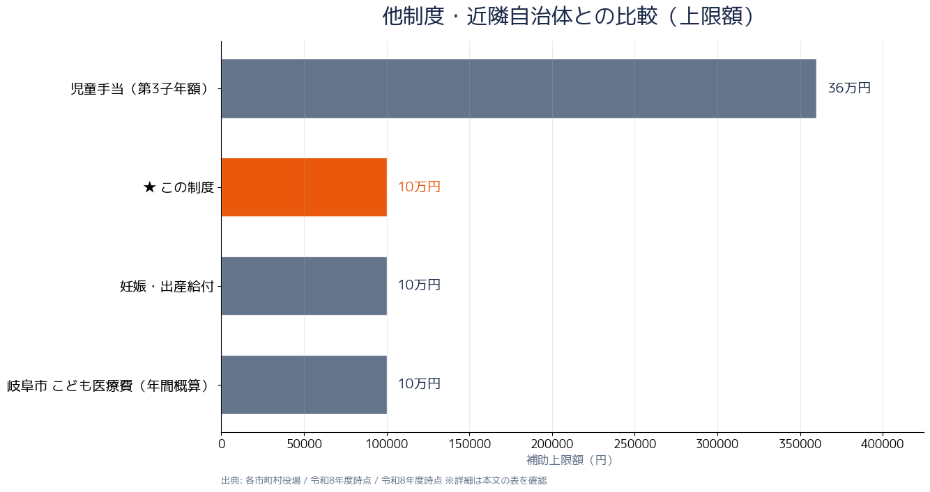 他制度・近鈲自治体との比較(上限額)
