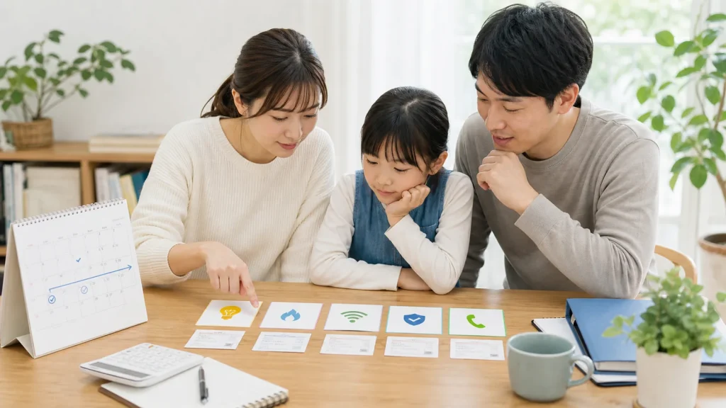 固定費を30日で確認する家庭の計画イメージ
