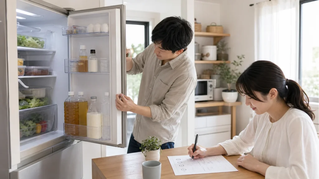 冷蔵庫の効率を確認する家庭