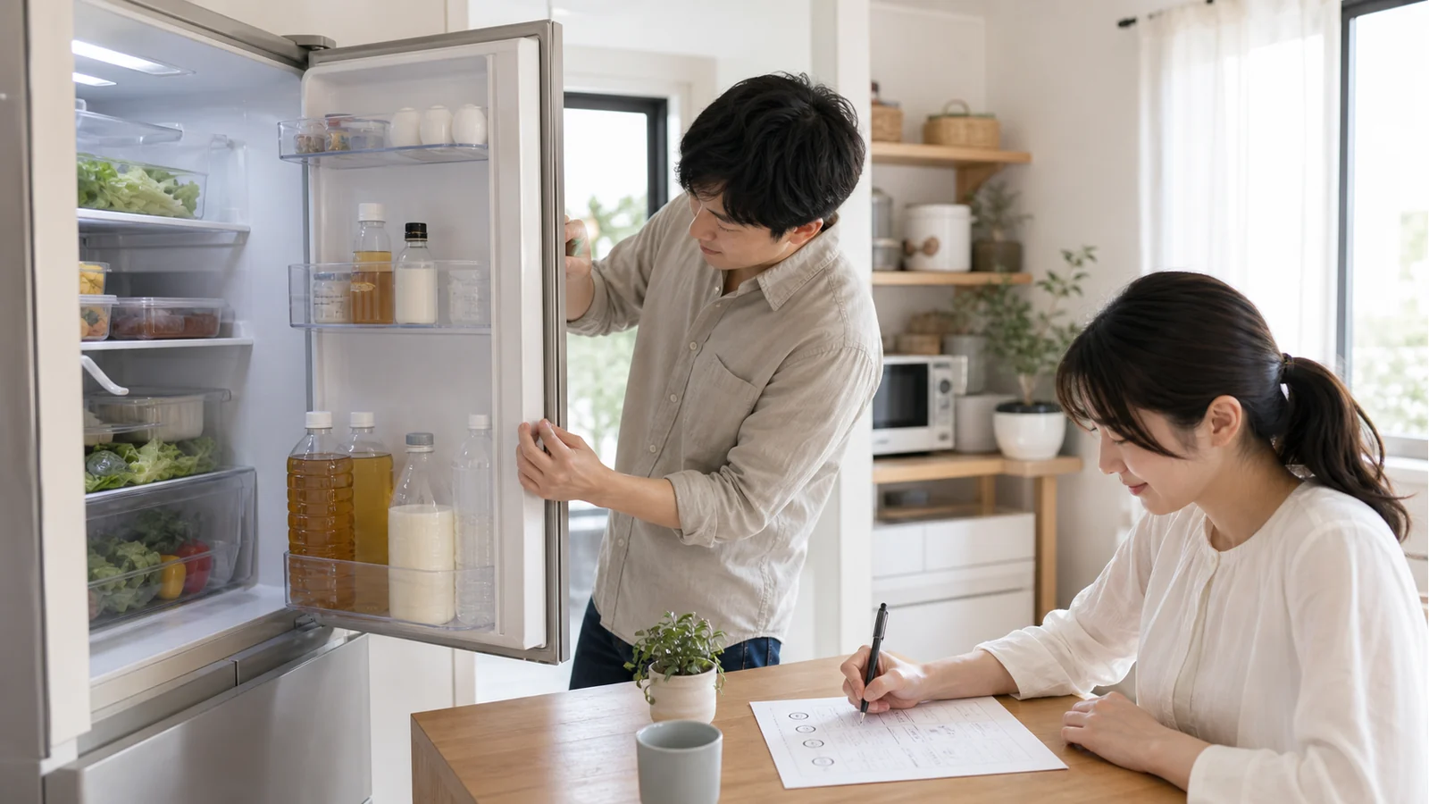 冷蔵庫の効率を確認する家庭