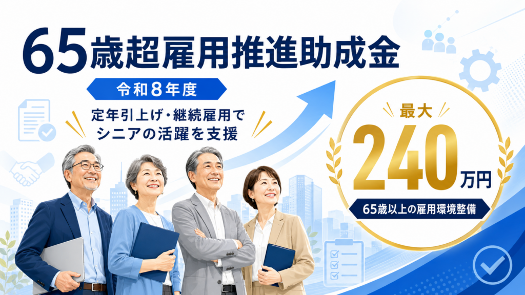 65歳超雇用推進助成金定年引上げ等で最大240万円に増額の解説図解1