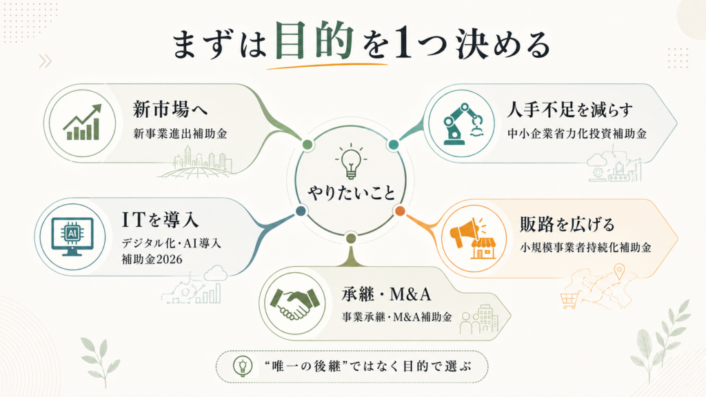 事業再構築補助金は終了|後継ではなく目的別の代替制度5選の解説図解2