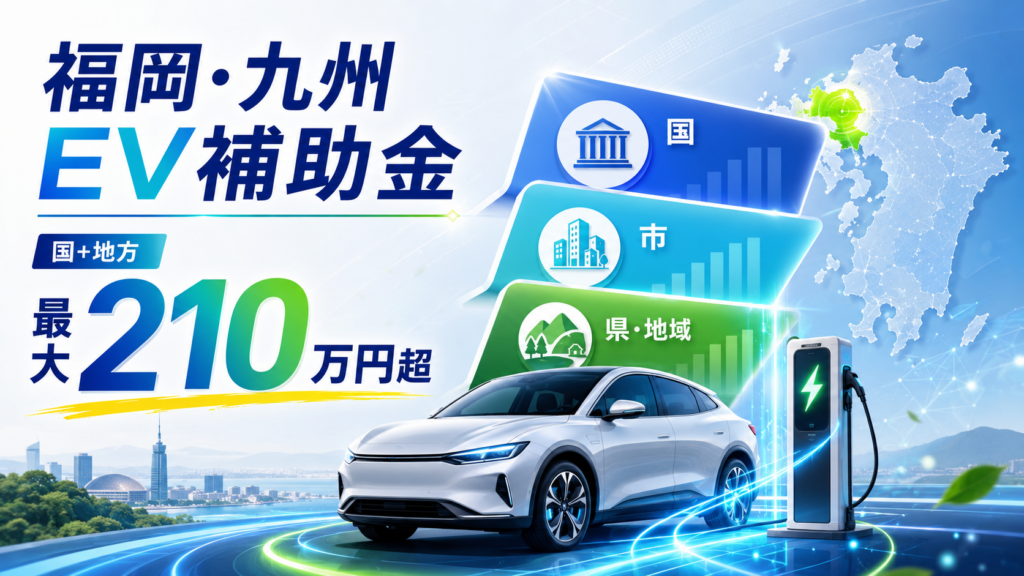 福岡・九州 EV補助金国+市で最大210万円超の解説図解1