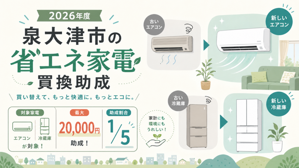 泉大津市 エアコン補助金最大2万円・申請方法の解説図解1