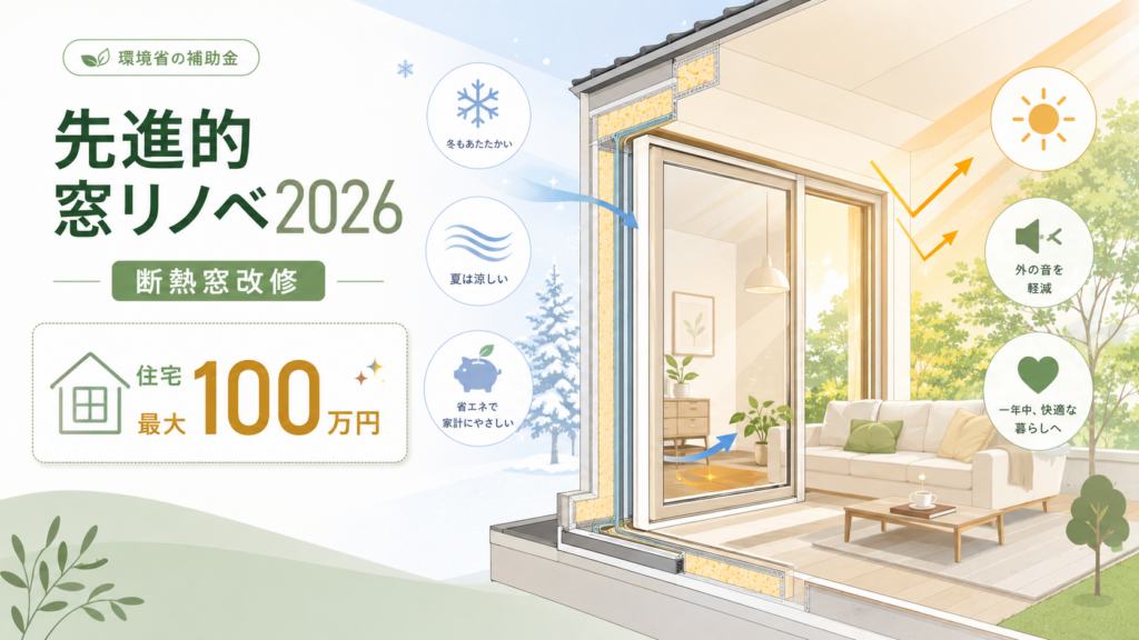 先進的窓リノベ2026｜住宅最大100万円・対象工事と申請方法の解説図解1