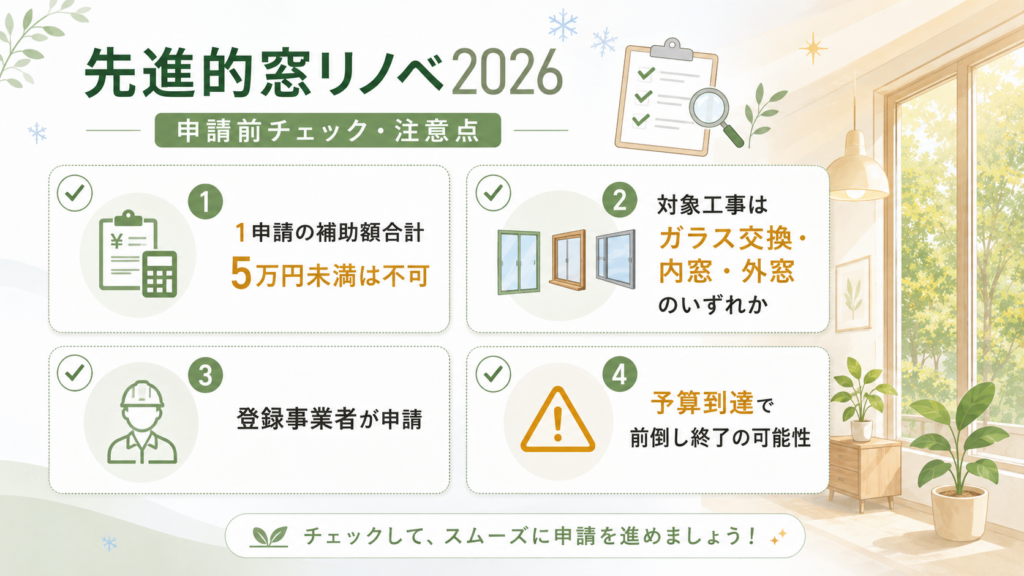 先進的窓リノベ2026｜住宅最大100万円・対象工事と申請方法の解説図解3