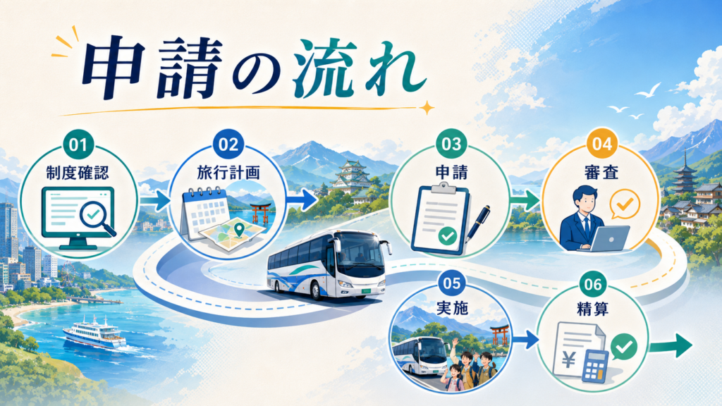 全国 貸切バス助成金・補助金団体旅行・修学旅行のバス代を1台最大7万円補助｜対象自治体一覧と申請の落とし穴の解説図解5