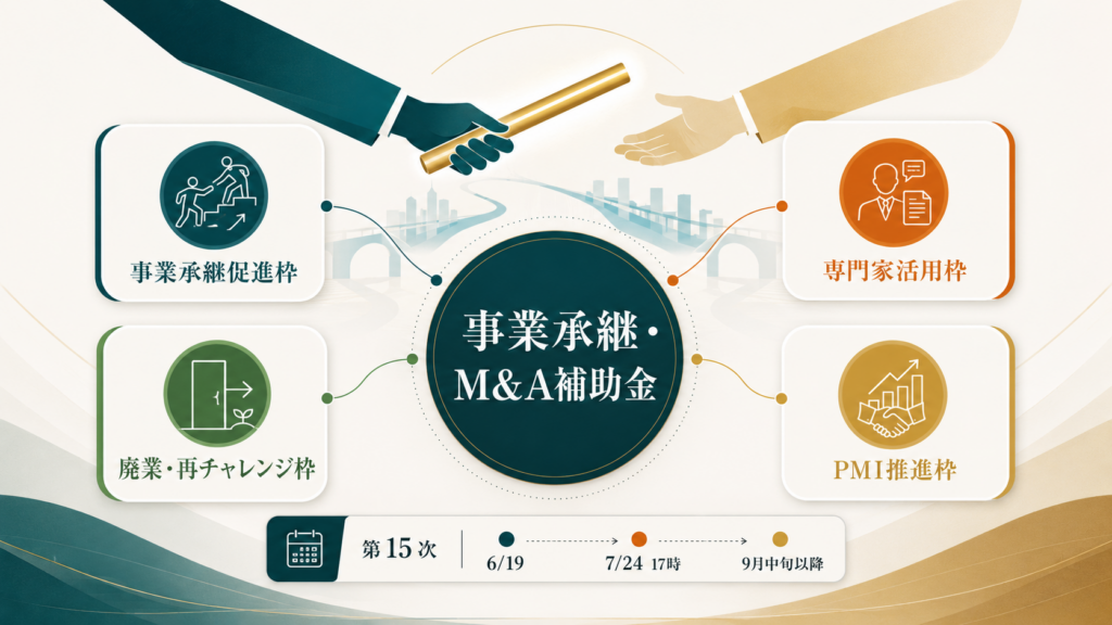 事業承継・M&A補助金第15次|7月24日17時締切の解説図解1