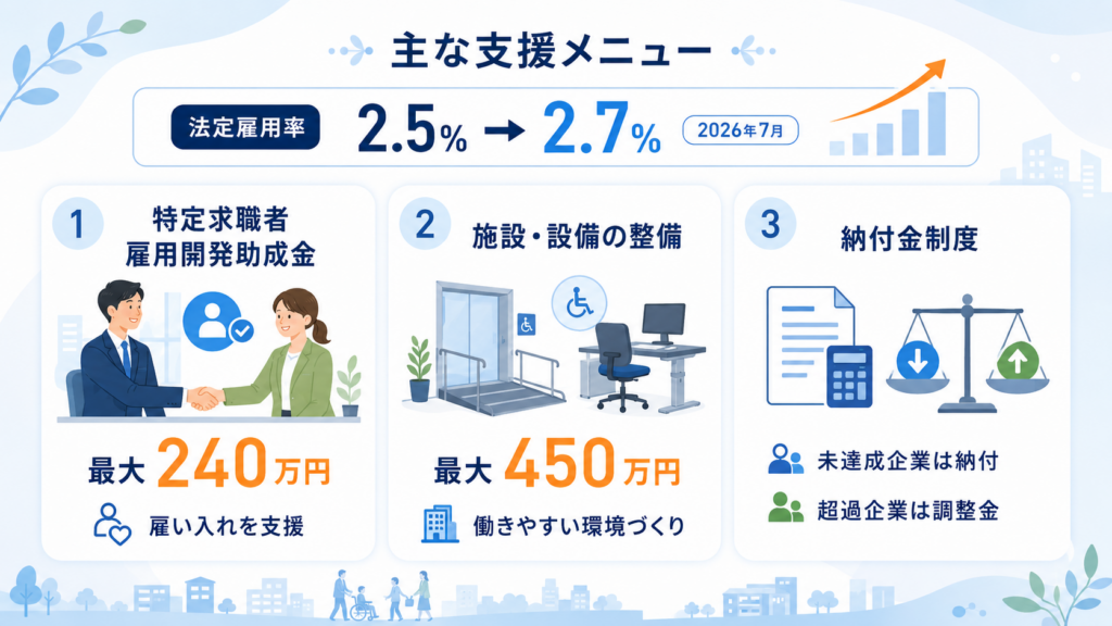 障害者雇用の助成金2026一覧と申請の解説図解2