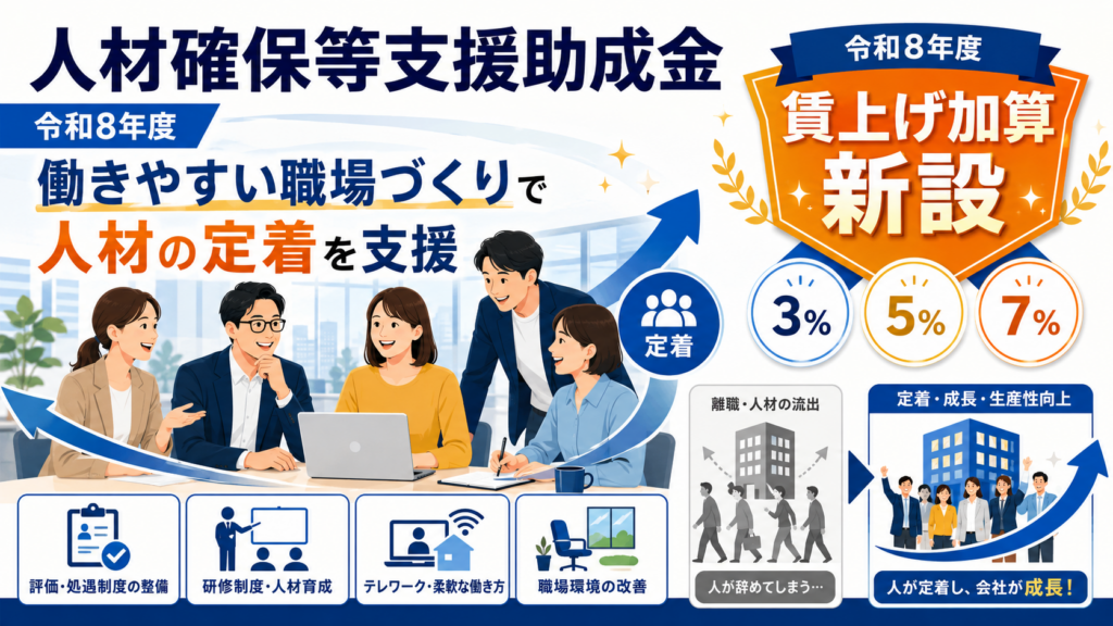 人材確保等支援助成金賃上げ加算新設・全7コース徹底解説の解説図解1