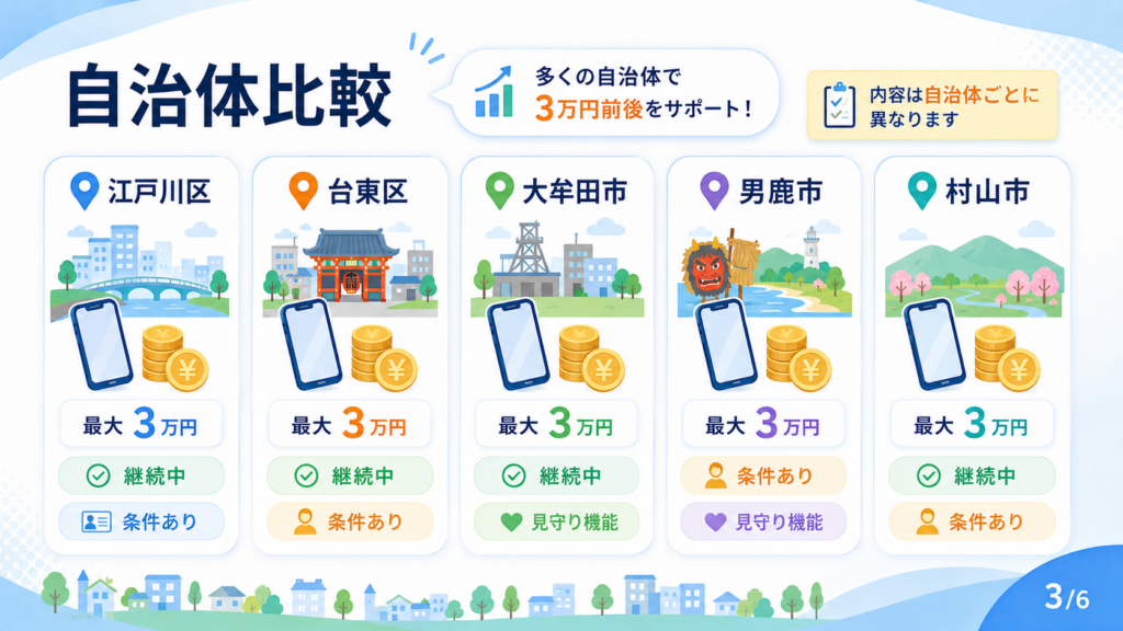 高齢者スマホ補助金【令和8年度】最大32,000円│いつまで・申請方法・自治体別ガイド の解説イラスト3