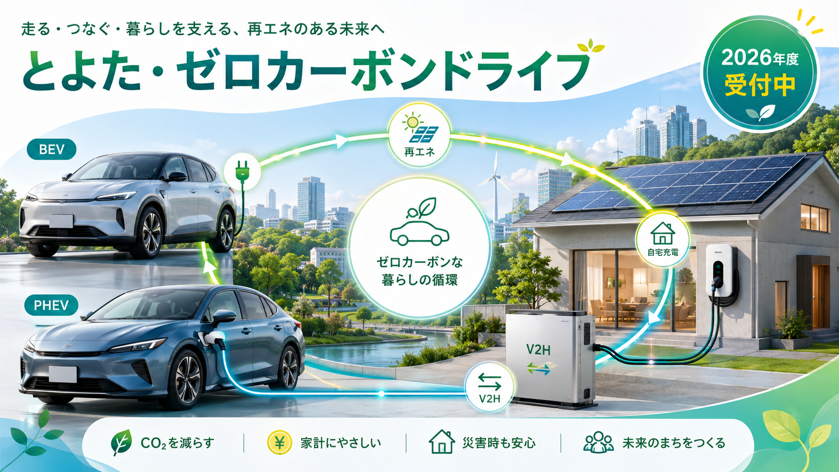 とよた・ゼロカーボンドライブ補助金【2026年度申請受付中】 の解説イラスト1