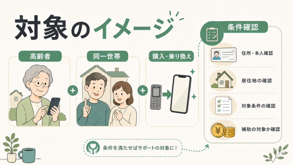シニア向けスマホ補助金2026｜自治体一覧と申請方法の解説図解2