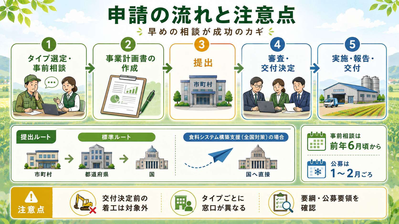 強い農業づくり総合支援交付金とは対象事業・補助率・申請の全体像の解説図解1