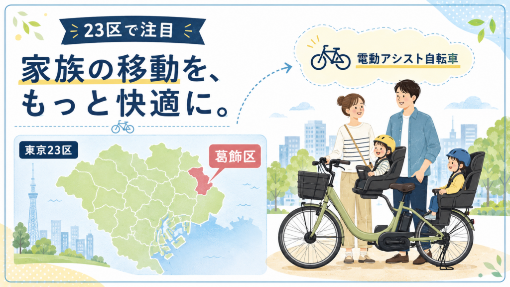 東京23区の電動自転車補助金の実施状況を区別に整理した図