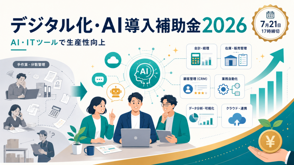 デジタル化・AI導入補助金2026｜最大450万円・7月21日の解説図解1