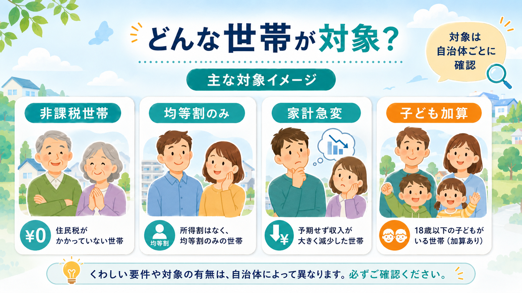 物価高騰対策 非課税世帯給付金【2026年版】自治体別一覧と申請方法 の解説イラスト3