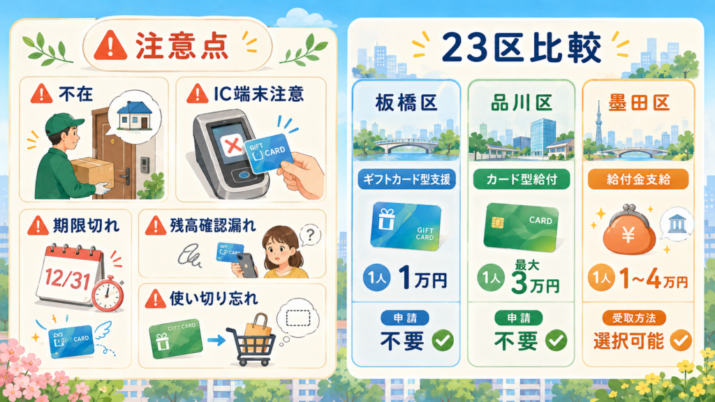 板橋区が公開する区内使用可能店舗の現金併用とポイント併用の可否を集計した図