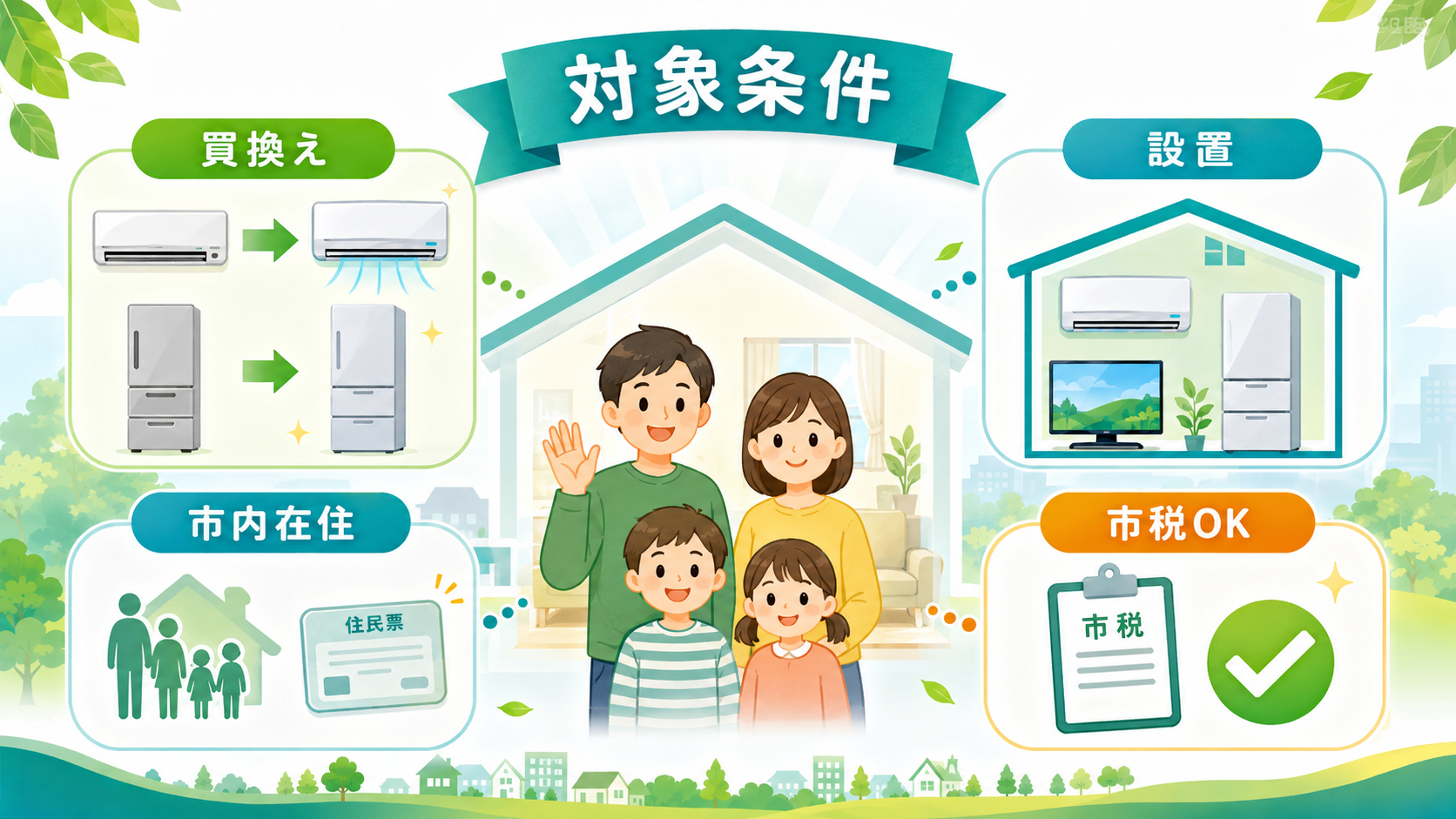 野田市の省エネ家電補助金【令和8年度版2026】エアコン・冷蔵庫・テレビ買換で最大15万円｜申請方法と対象条件を完全ガイド の解説イラスト5