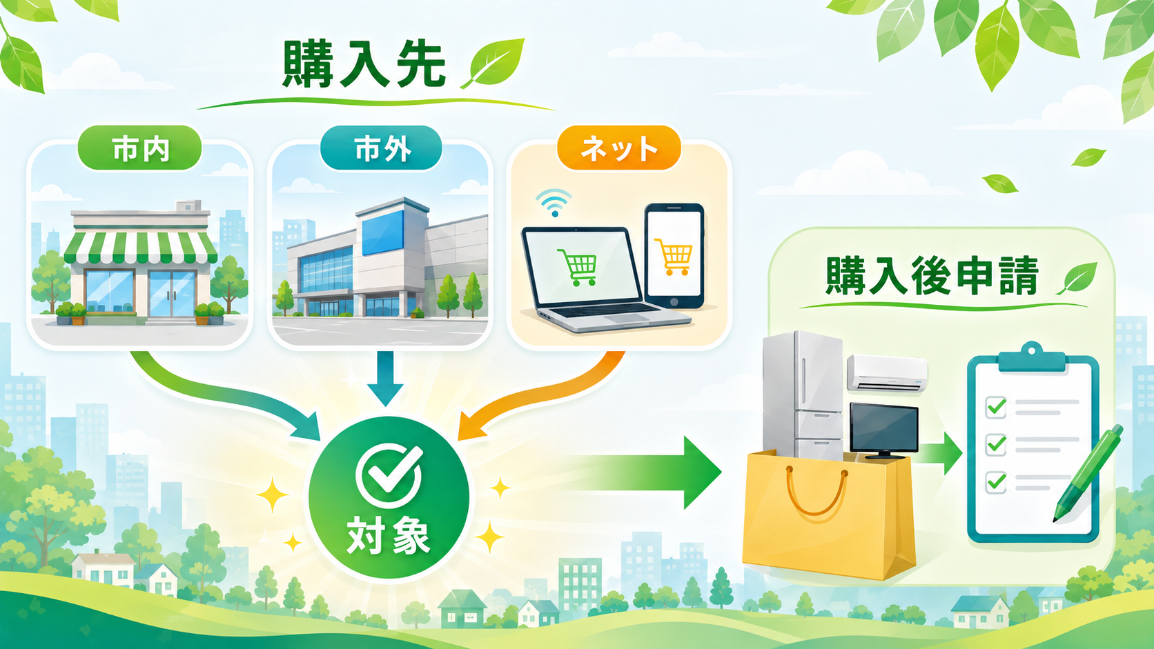 野田市の省エネ家電補助金【令和8年度版2026】エアコン・冷蔵庫・テレビ買換で最大15万円｜申請方法と対象条件を完全ガイド の解説イラスト6