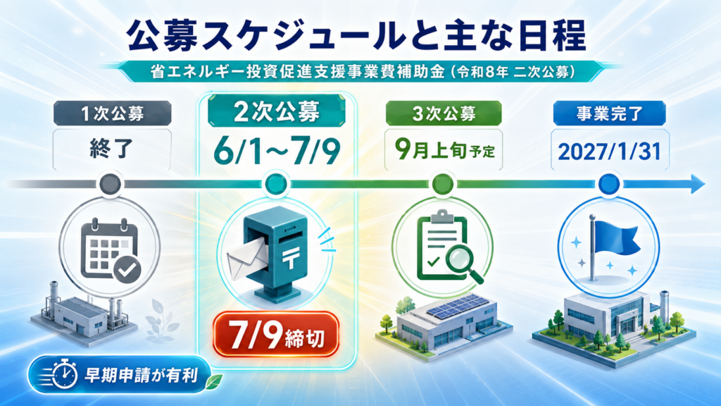 省エネルギー投資促進支援事業費補助金【令和8年】2次終了・3次日程未公表 ????2