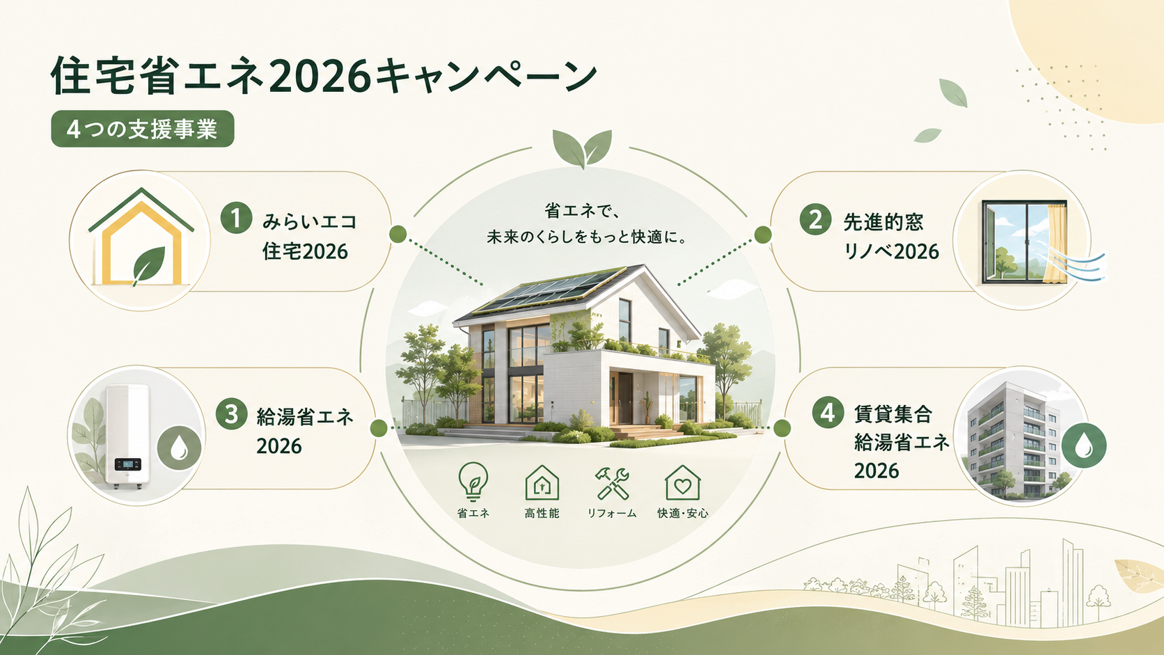 住宅省エネ2026キャンペーン｜窓・給湯器・断熱補助金申請ガイドの解説図解1