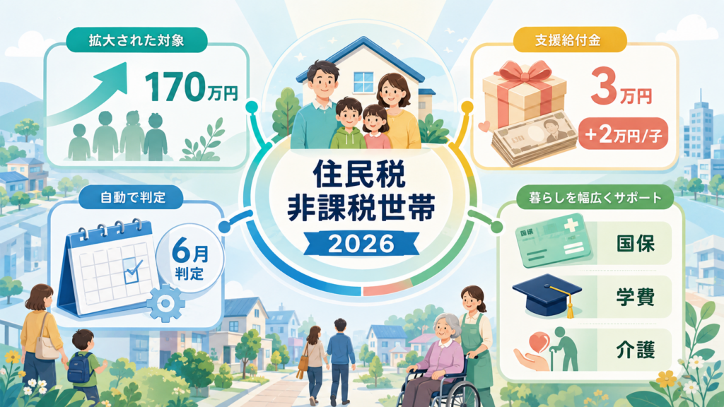 住民税非課税世帯年収170万円の新条件と給付金ガイド2026の解説図解1