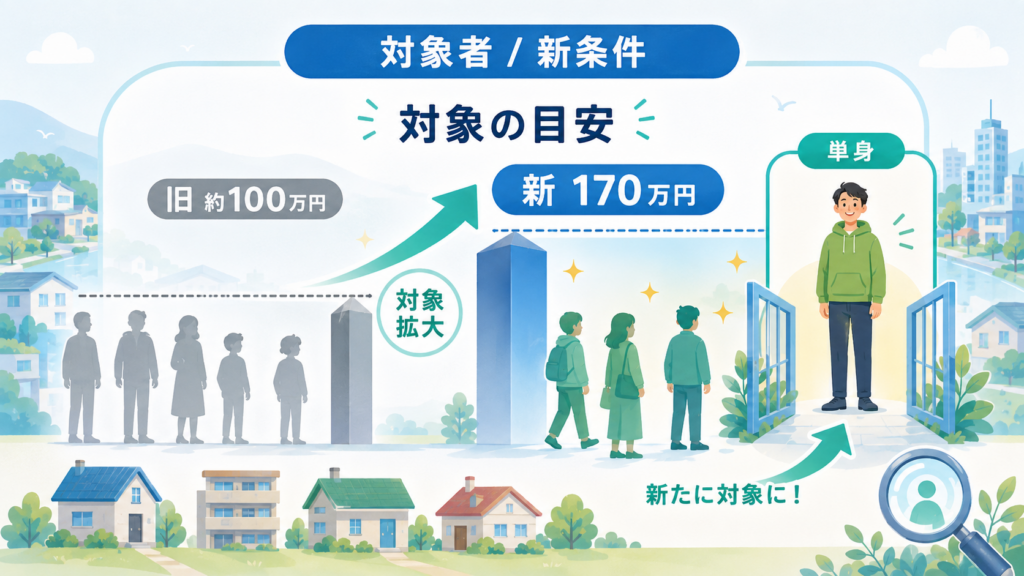 住民税非課税世帯年収170万円の新条件と給付金ガイド2026の解説図解2