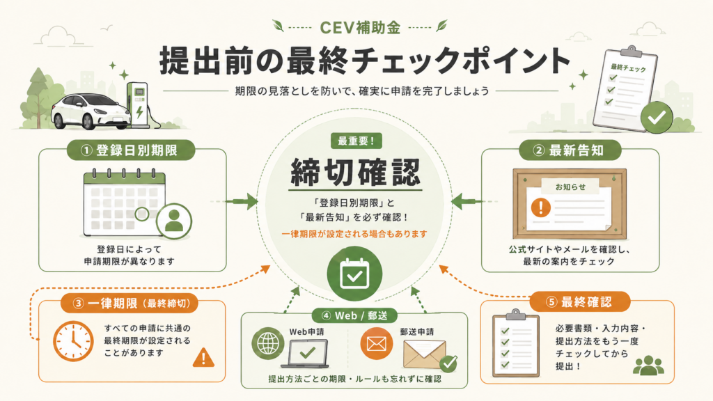 CEV補助金の申請窓口｜Web手順・郵送先の解説図解4