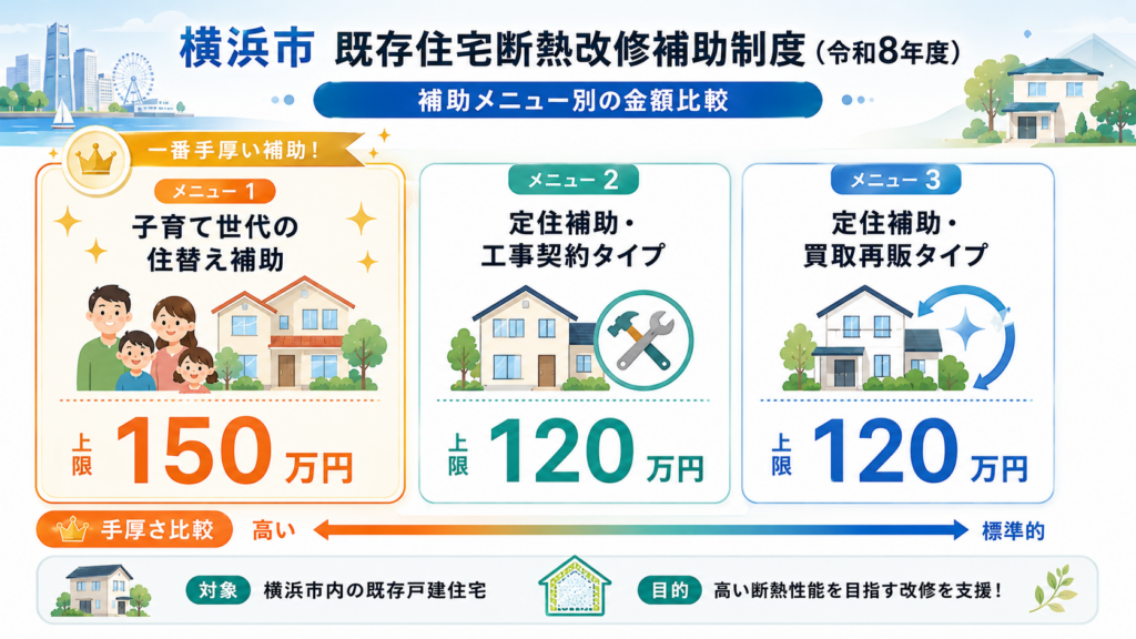 横浜市 既存住宅断熱改修補助最大150万円・締切11/30の解説図解1
