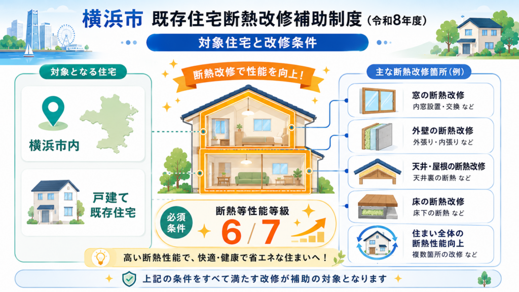 横浜市 既存住宅断熱改修補助最大150万円・締切11/30の解説図解3