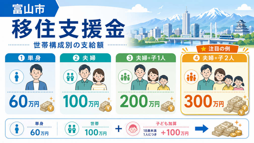 富山市 移住支援金最大300万円・申請方法と条件の解説図解1
