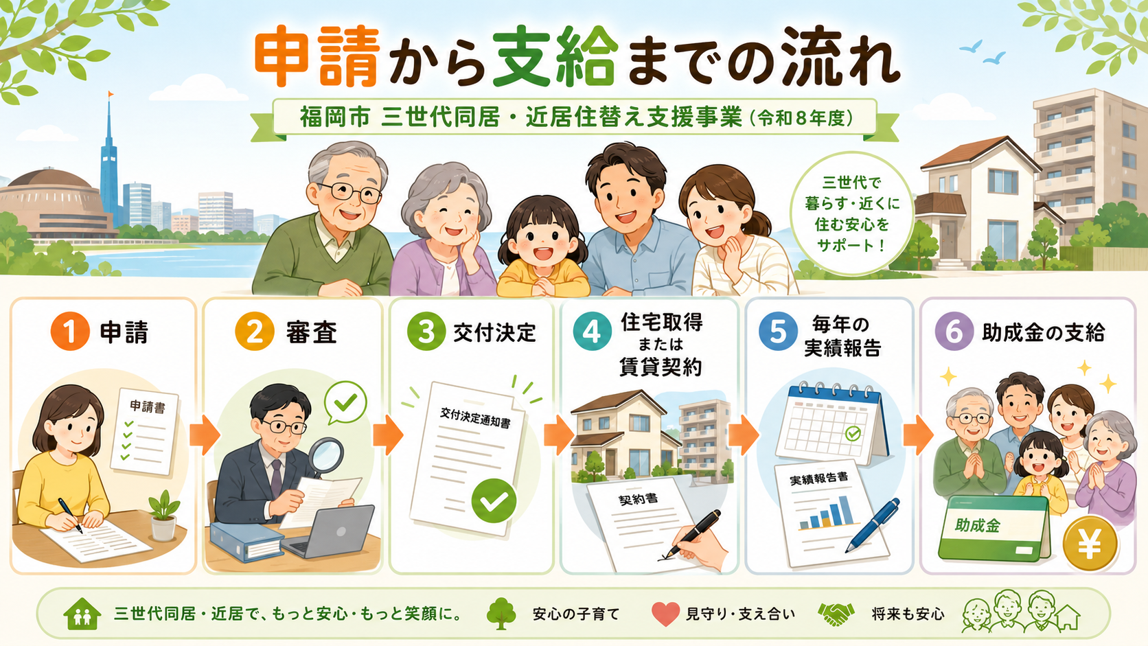 福岡市 三世代同居・近居住替え支援最大125万円の解説図解3