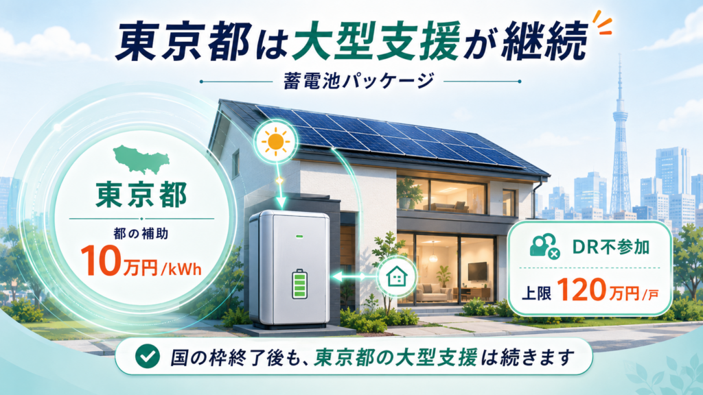 蓄電池・V2H補助金2026｜自治体受付中・国枠の最新状況の解説図解2