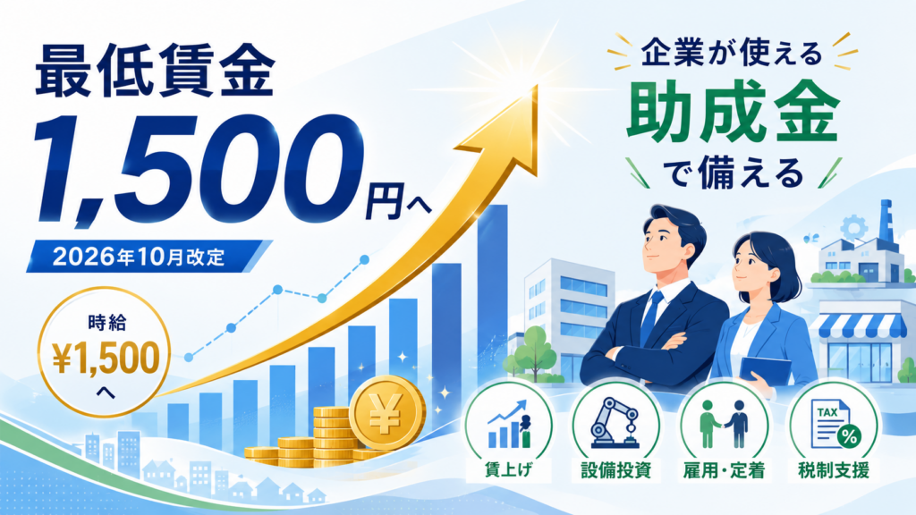 最低賃金1500円時代の企業対応と使える助成金 概要