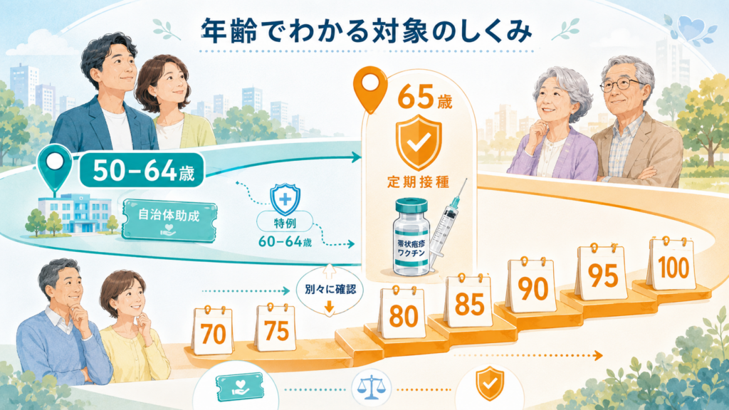 帯状疱疹ワクチン助成 自治体一覧50歳から使える上乗せ制度の解説図解2