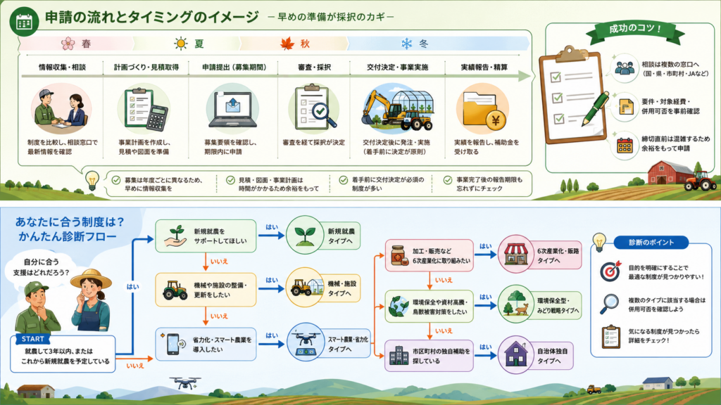 農業の補助金・交付金まとめ|目的別の選び方と一覧の解説図解2